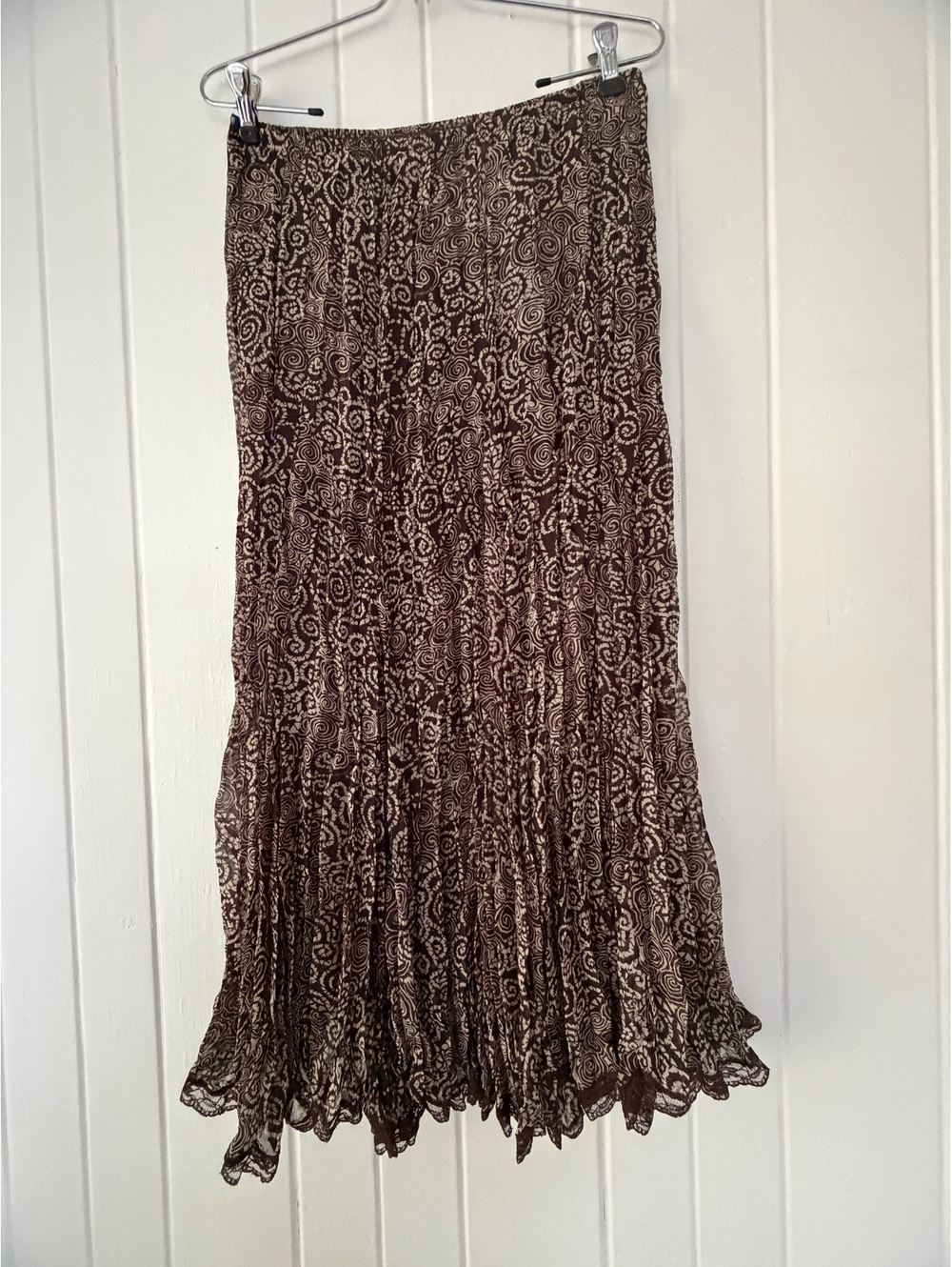 RAFAEL Vintage Brown printed Skirt size Lsrge